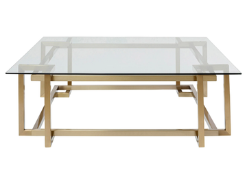 CLARA GOLD - Rectangular Glass and Stainless Steel high side table by KARE Design - view 2